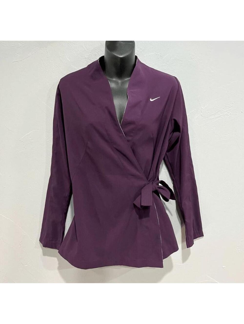 Nike Dri-FIT Womens Purple Kimono Wrap Jacket Cardigan Tie Belt Athletic  Sz S
